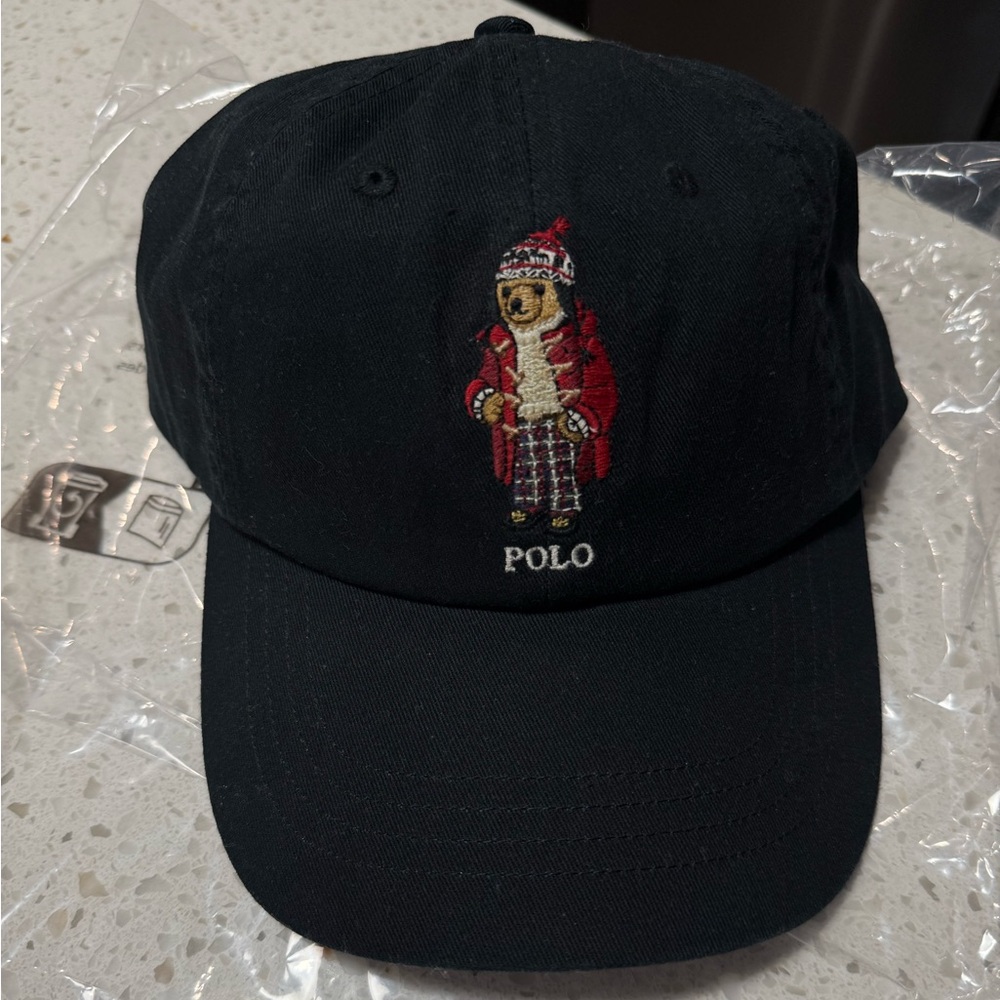 Ralph Lauren Black Polo Bear Cap